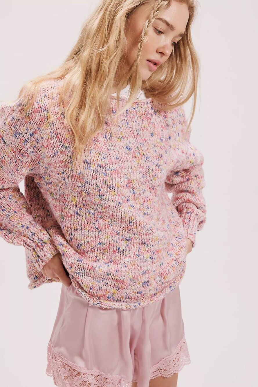 New Free People Coastline Space Dye Knit Pullover Size S